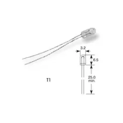   Műszerfal izzó – 12V 30mA – T1 – Ø3.1mm H:10mm – 856TB – Elta