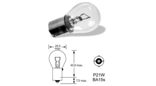 ELTA 343TB 12V 21W BA15s Amber Autóizzó
