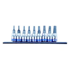   King Tony TORX bitfej készlet sínben – 9 részes, 1/4" – 2109PR