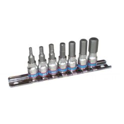   King Tony HEX bitfej készlet sínben – 7 részes, 1/4" – 2127PR