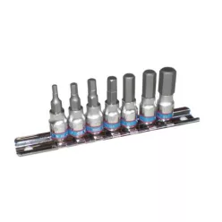   King Tony HEX bitfej készlet sínben – 7 részes, 1/4" – 2127PR