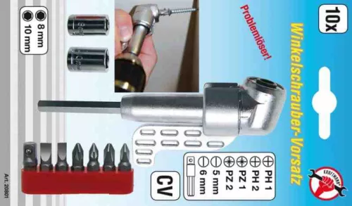 Sarokbehajtó bitkészlet 10 részes SBI-10RBITKLT3