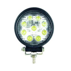 Kerek 9 LED-es Munkalámpa, 27W, 10-30V, Spot Fény