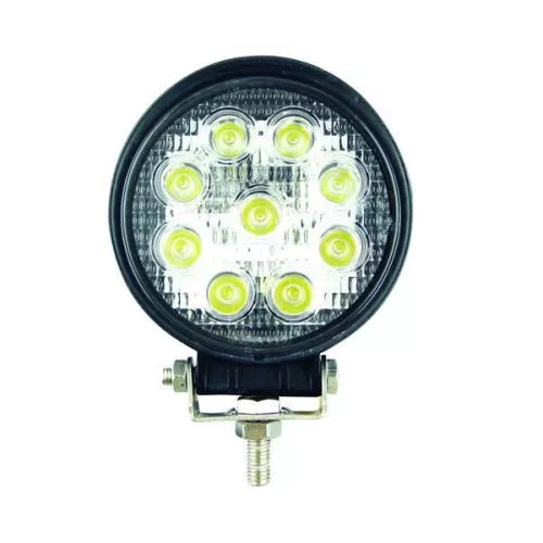 Kerek 9 LED-es Munkalámpa, 27W, 10-30V, Spot Fény