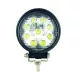 Kerek 9 LED-es Munkalámpa, 27W, 10-30V, Spot Fény