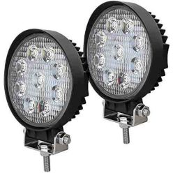 Kerek 9 LED-es Munkalámpa, 27W, 10-30V, Terítő Fény