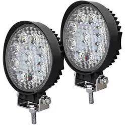 Kerek 9 LED-es Munkalámpa, 27W, 10-30V, Terítő Fény