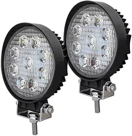 Kerek 9 LED-es Munkalámpa, 27W, 10-30V, Terítő Fény
