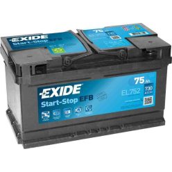   El752  start-stop 75ah 730a en  315*175*175mm exide   akkumulátor 1917577