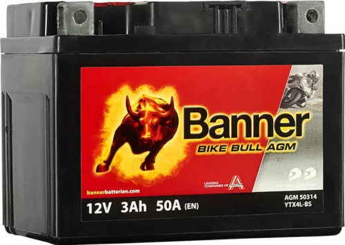 Motorkerékpár akkumulátor – AGM 12V 3A 40Ah, jobb+ (BAN50314)