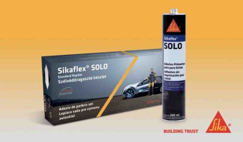 Szélvédőragasztó készlet fekete Sikaflex Solo