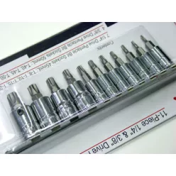   Torx bit készlet 5 szög, lyukas 1/4" és 1/8" (BS-2311P)