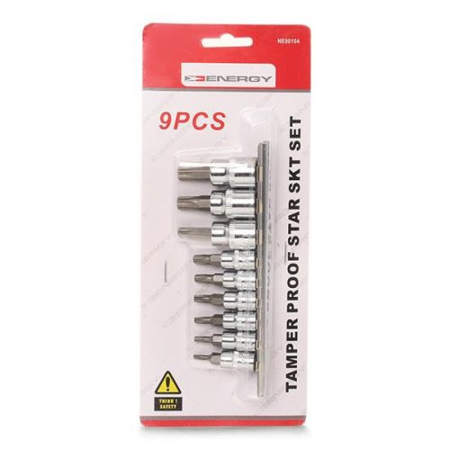 Ne00104 torx készlet 9 db-os 1/4 3/8 T10-T50