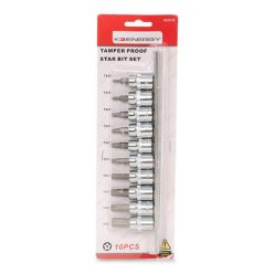 NE00105 torx készlet 9 db-os 5 ágú lyukas 1/4 3/8 t10-t50
