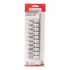 NE00105 torx készlet 9 db-os 5 ágú lyukas 1/4 3/8 t10-t50
