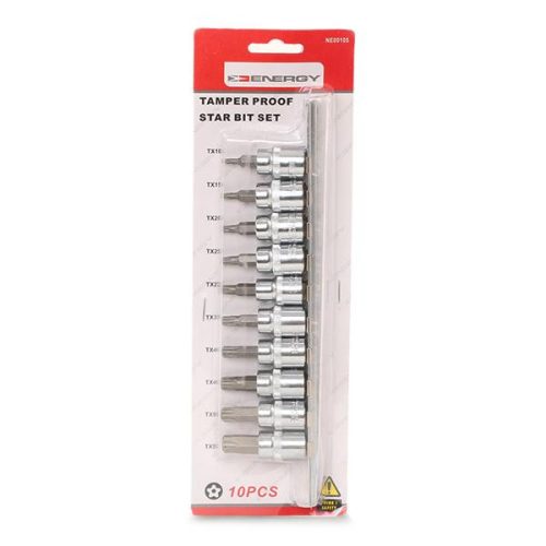 Ne00105 torx készlet 9 db-os 5 ágú lyukas 1/4/8 t10-t50