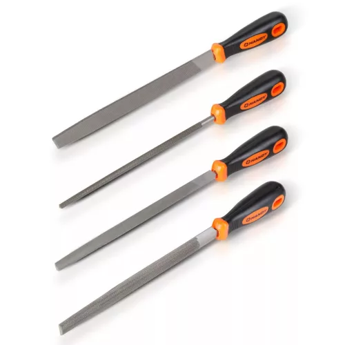 Reszelőkészlet – Handy, 4 darabos, 200 mm (8″), gumírozott nyéllel – 10288