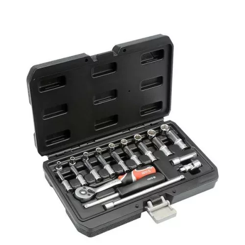 Dugókulcs klt. 1/4", 23 részes 4-13mm profi YT-14451