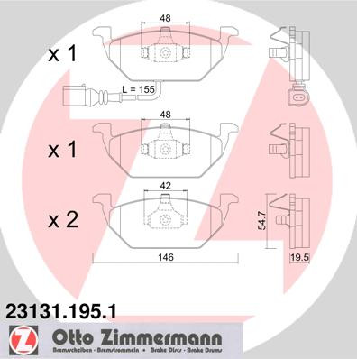 23131.195.1 zimmermann fékbetét készlet octavia iifékbetét      *