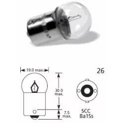 Lucas LLB207T 12V 5W BA15s R5W izzó
