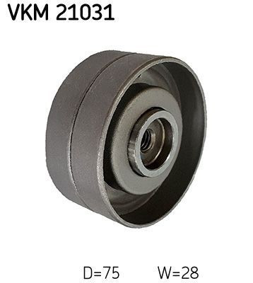 VKM 21031 vezérműszíj vezetőgörgő – 75 mm átmérő, 28 mm szélesség (1257120) (AUDI, Volvo, Volkswagen)