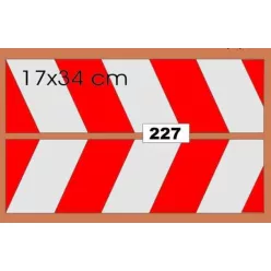 Fényvisszaverő matrica nagy fehér-piros – 227