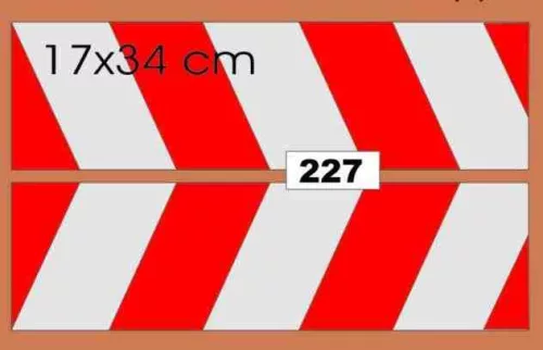 Fényvisszaverő matrica nagy fehér-piros – 227