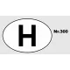 H nagy ovál fekete-fehér – 300