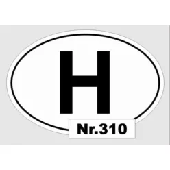 H kicsi ovál fekete-fehér – 310
