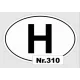 H kicsi ovál fekete-fehér – 310
