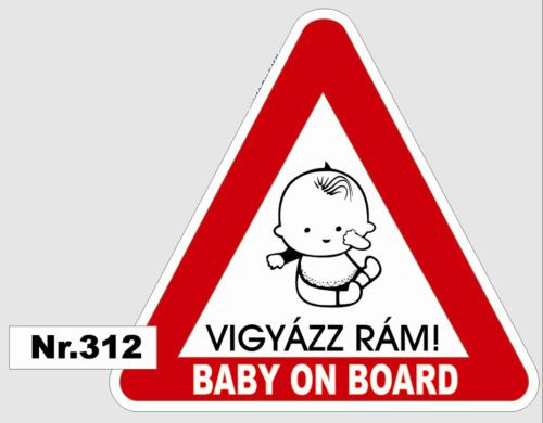 Gyerek az autóban baby on board                312matrica dekor  