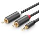 UGREEN AV102 kábel 2x RCA (Cinch) jack 3,5 mm 3 m (fekete)