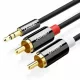 UGREEN AV116 kábel 3,5 mm-es Jack 2RCA-hoz (Cinch) UGREEN 1,5 m (fekete)