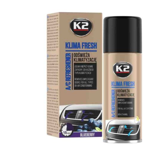 K2 Klímatisztító Spray Áfonyás Illattal – 150 ml (Klima Fresh K122BB)