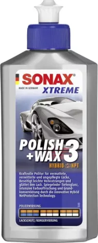 Polírpaszta és wax – SONAX XTREME Polish & Wax 3 – 250 ml – karceltávolító és fényezésápoló
