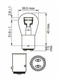 203430 12v 21/4w long life baz15d                 izzó sct      *