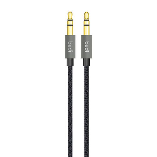 AUX kábel mini jack 3.5mm to mini jack 3.5mm Budi, 1.2m (fekete)