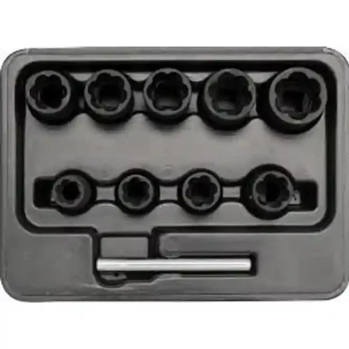Roncsolt csavarfej leszedő készlet 10 részes 3/8" 10–19 mm – YT-0603