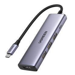   Hub / Adapter Ugreen CM511 USB-C 3x USB, HDMI, USB-C, HDMI 4K 30Hz, PD 100W (szürke).