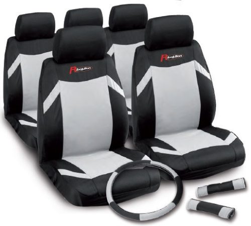 Üléshuzat + kormányvédő szett – Indy, fekete-szürke – 17001