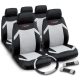 Üléshuzat + kormányvédő szett – Indy, fekete-szürke – 17001