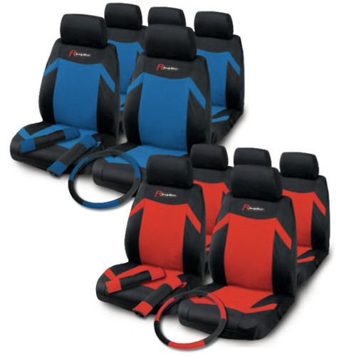 Üléshuzat+kormányvédő Indy fekete-piros 17003