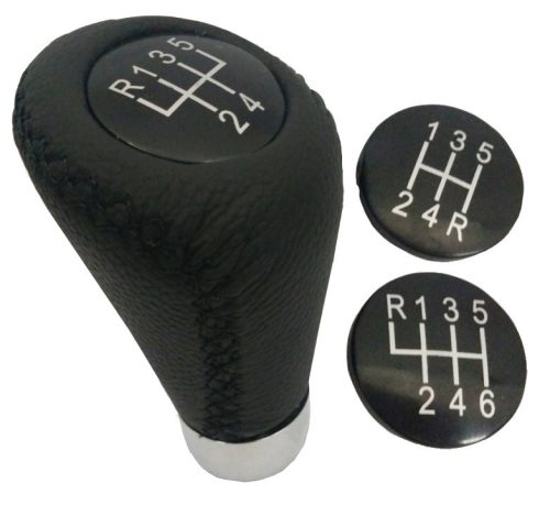 Váltógomb fekete bőrből, sebességjelöléssel (5 és 6 fokozat), Race 17441