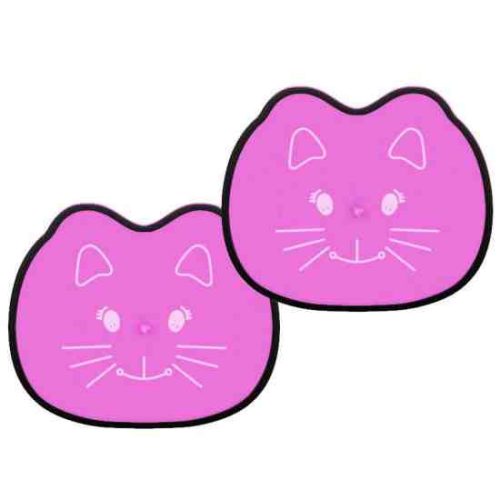 Autós oldalsó napvédő rózsaszín cica mintával, 2 db-os