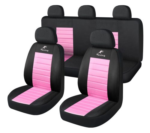 9 részes univerzális üléshuzat szett - pink-fekete