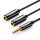 AUX audio elosztó 3,5 mm-es jack kábel UGREEN AV123, 25 cm (fekete)