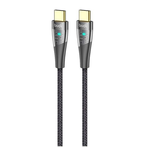 Budi 65 W USB-C-USB-C kábel, 1,5 m (fekete)