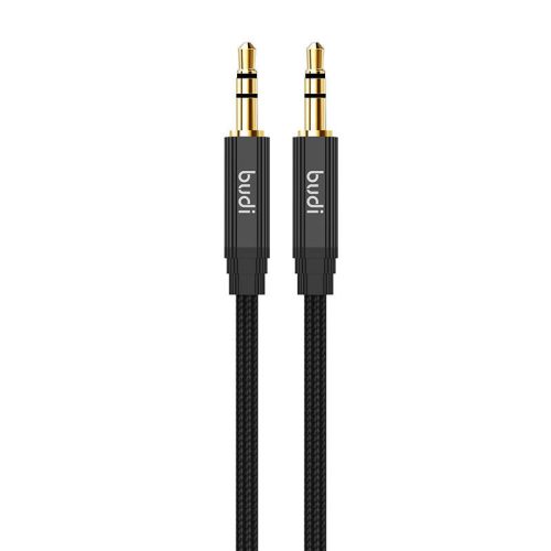 AUX kábel mini jack 3.5mm to mini jack 3.5mm Budi, 1m (fekete)