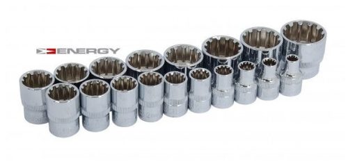 NE00345 dugókulcs univerzális crova fej készlet 6–24 mm, 18 db 3/8"