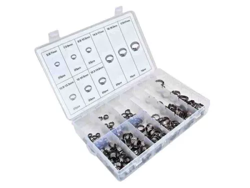 A-TC016 tömlőbilincs készlet – rozsdamentes, 5,8–21 mm, 170 részes